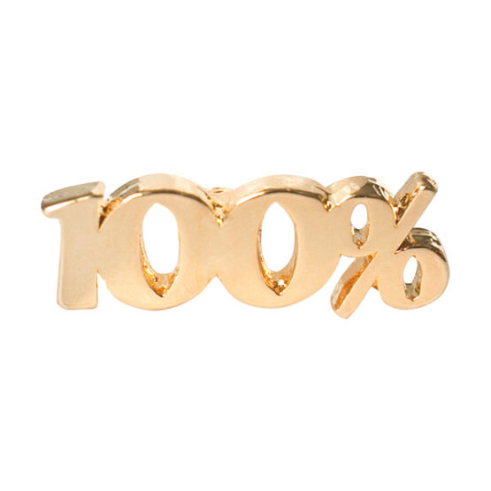 100% percent gold lapel pin