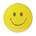 yellow smiley lapel pin