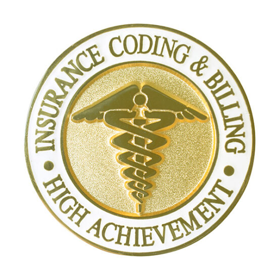 Insurance coding and billing high achievement lapel pin