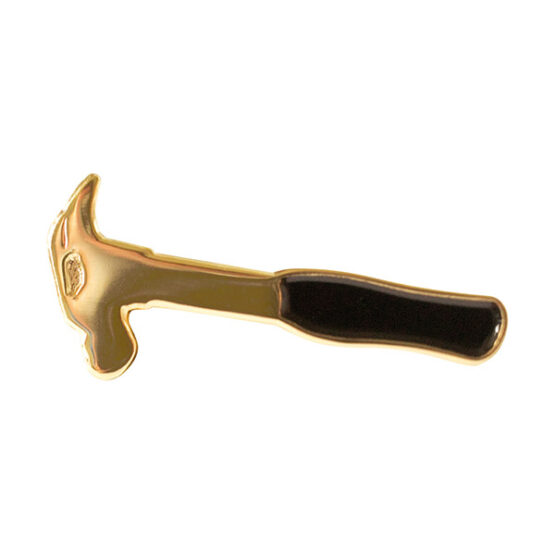 gold hammer lapel pin