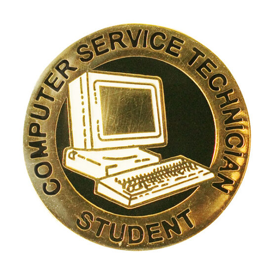 Computer service technician student lapel pin