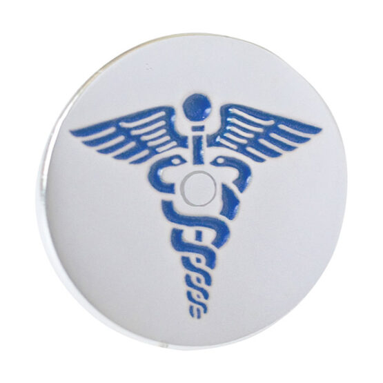 blue caduceus lapel pin