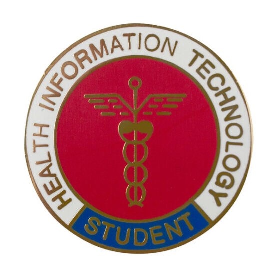 health IT student lapel pin