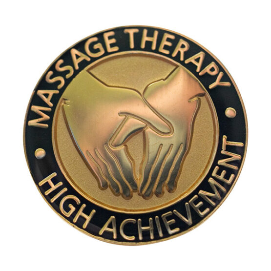 massage therapy and therapist lapel pin