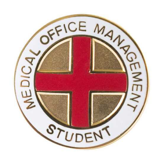 medical office management student lapel pin