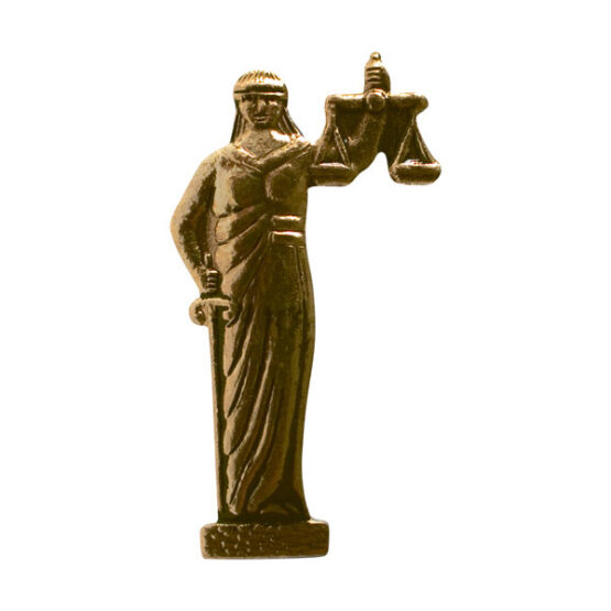 lady of justice lapel pin