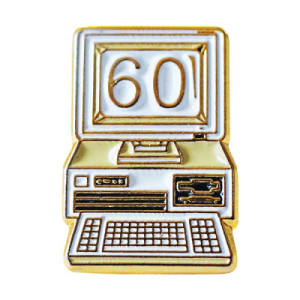 60 computer lapel pin