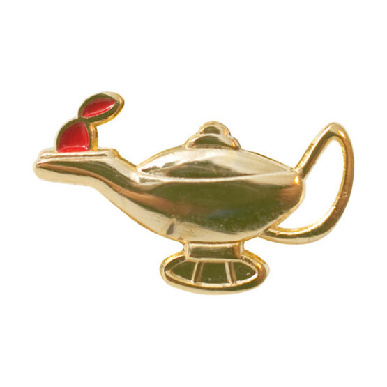 gold lamp of learning lapel pin