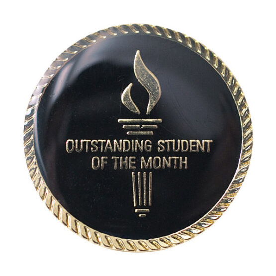 outstanding student of the month lapel pin