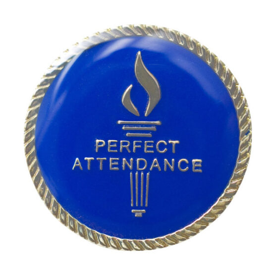 perfect attendance lapel pin