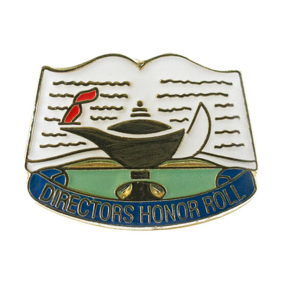 directors honor roll with lamp of learning lapel pin