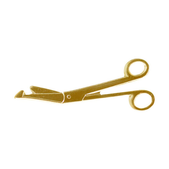 scissors gold lapel pin