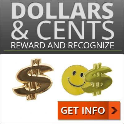 Dollar and money lapel pins rewards | The merit group